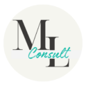 Logo ML Consult fond beige en cercle